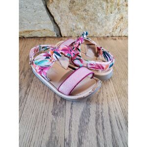 Jessica Simpson Girls 10 Sandals Tropical Floral Bow Sparkle GUC